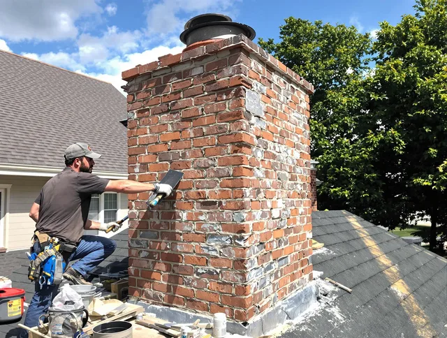 Completed chimney rebuild by Middleburg Heights Chimney Sweep in Middleburg Heights, OH