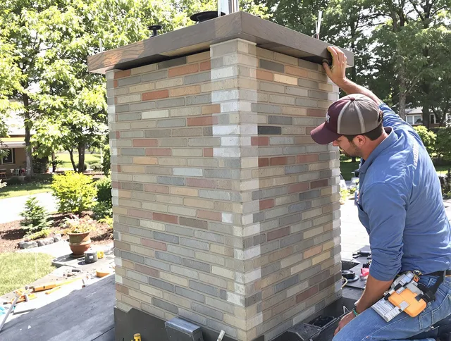 Middleburg Heights Chimney Sweep completing a modern chimney remodel in Middleburg Heights, OH
