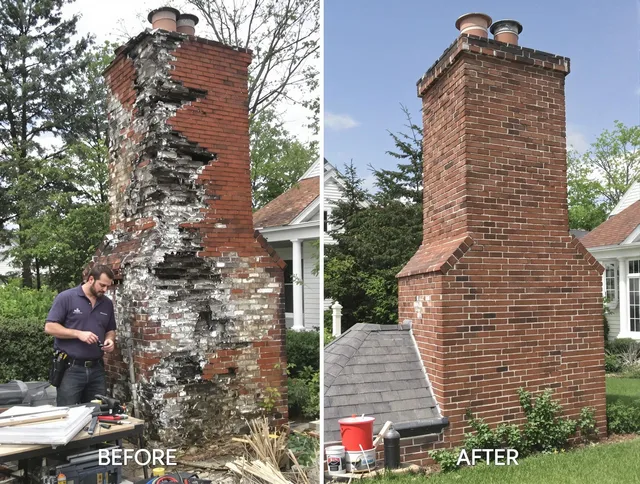 Middleburg Heights Chimney Sweep performing a full chimney restoration in Middleburg Heights, OH