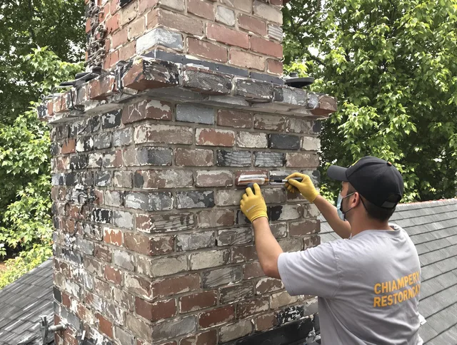 In-progress chimney restoration by Middleburg Heights Chimney Sweep in Middleburg Heights, OH