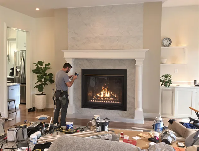 Newly installed fireplace by Middleburg Heights Chimney Sweep in Middleburg Heights, OH